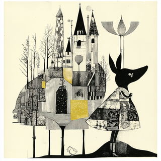 Chromabook style, Midjourney V6.1: retro fairy-tale illustration