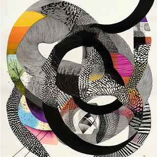 Chromabook style, Midjourney V6.1: creative pattern composition