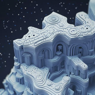 Scallopchrome style, Midjourney V6.1: abstract 3D render