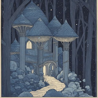 Scallopchrome style, Midjourney V6.1: retro fairy-tale illustration