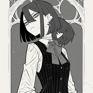 Scallopchrome style, Midjourney V6.1: black-and-white manga comic strip