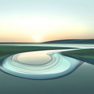 Sunscoured Tropic style, Midjourney V6.1: realistic landscape photograph of quiet dawn