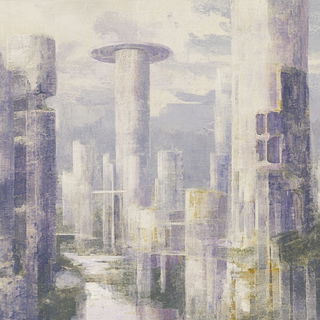 Chromasketch style, Midjourney V6.1: megacity with futuristic bioarchitecture