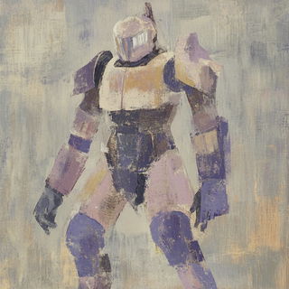Chromasketch style, Midjourney V6.1: concept art character design of retropunk steam knight