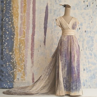 Chromasketch style, Midjourney V6.1: haute-couture fashion outfit