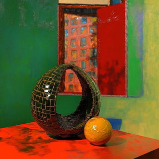 Gutterorange style, Midjourney V6.1: abstract 3D render