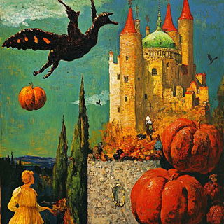 Gutterorange style, Midjourney V6.1: retro fairy-tale illustration