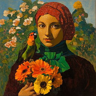 Gutterorange style, Midjourney V6.1: traditional folk art