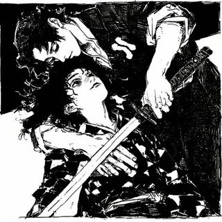 Gutterorange style, Midjourney V6.1: black-and-white manga comic strip