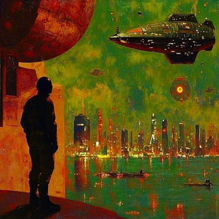 Gutterorange style, Midjourney V6.1: cinematic shot from sci-fi movie