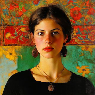 Gutterorange style, Midjourney V6.1: photographic portrait of female protagonist