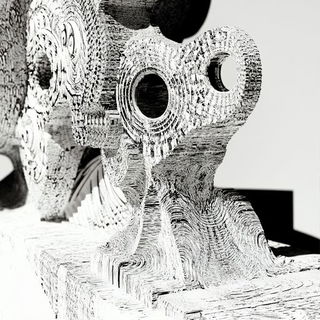 Serracourt Atelier style, Midjourney V6.1: abstract 3D render