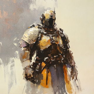 Tidecut style, Midjourney V6.1: concept art character design of retropunk steam knight