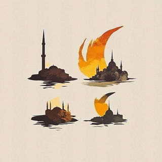Tidecut style, Midjourney V6.1: bold minimalist logo design for Istanbul city municipal services
