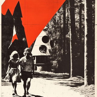 Haze Geometry style, Midjourney V6.1: retro fairy-tale illustration