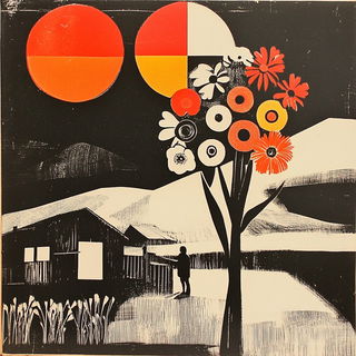 Haze Geometry style, Midjourney V6.1: traditional folk art