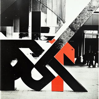 Haze Geometry style, Midjourney V6.1: typographic composition with large letters