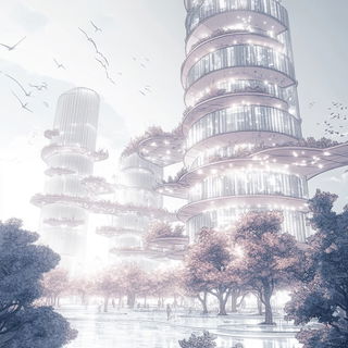 Orbitoclastica style, Midjourney V6.1: megacity with futuristic bioarchitecture