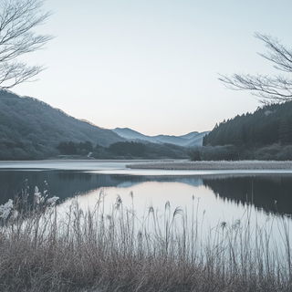 Orbitoclastica style, Midjourney V6.1: realistic landscape photograph of quiet dawn