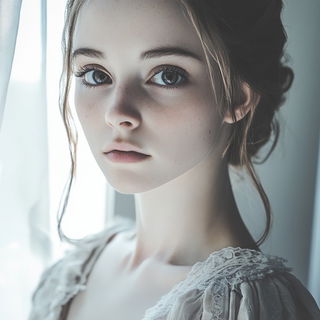 Orbitoclastica style, Midjourney V6.1: photographic portrait of female protagonist