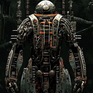 Perihelion Orbs style, Midjourney V6.1: concept art character design of retropunk steam knight