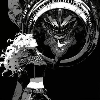 Perihelion Orbs style, Midjourney V6.1: black-and-white manga comic strip