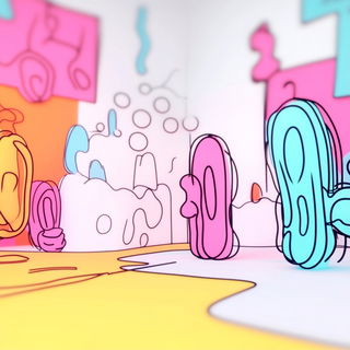 Chromafable style, Midjourney V6.1: abstract 3D render