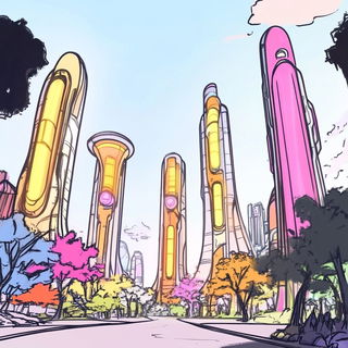 Chromafable style, Midjourney V6.1: megacity with futuristic bioarchitecture