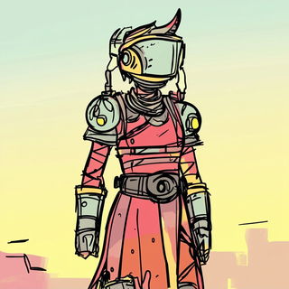 Chromafable style, Midjourney V6.1: concept art character design of retropunk steam knight