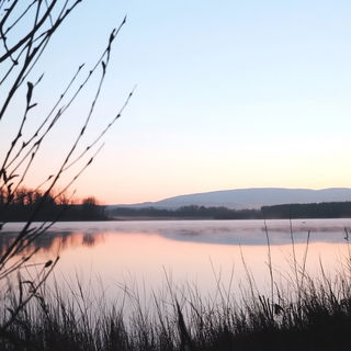 Chromafable style, Midjourney V6.1: realistic landscape photograph of quiet dawn