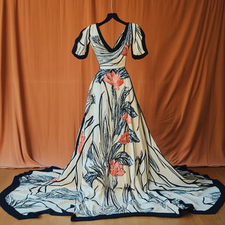 Burin Railway Mythography style, Midjourney V6.1: haute-couture fashion outfit