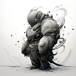 Archfolklore style, Midjourney V6.1: concept art character design of retropunk steam knight
