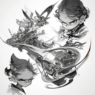 Archfolklore style, Midjourney V6.1: black-and-white manga comic strip