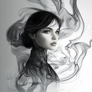 Archfolklore style, Midjourney V6.1: photographic portrait of female protagonist
