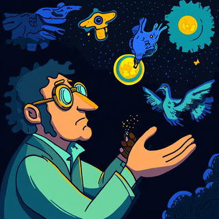 Oriflamme Bestiary style, Midjourney V6.1: editorial illustration for popular scientific magazine cover