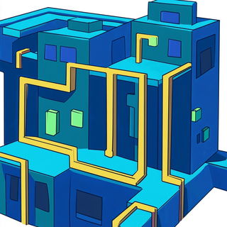 Oriflamme Bestiary style, Midjourney V6.1: technical infrastructure blueprint schematics