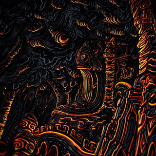 Knotwork Panic style, Midjourney V6.1: abstract 3D render