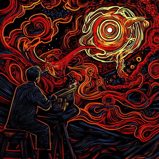 Knotwork Panic style, Midjourney V6.1: editorial illustration for popular scientific magazine cover