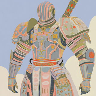 Spheresigil style, Midjourney V6.1: concept art character design of retropunk steam knight
