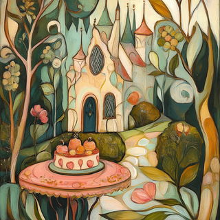 Contourpress style, Midjourney V6.1: retro fairy-tale illustration