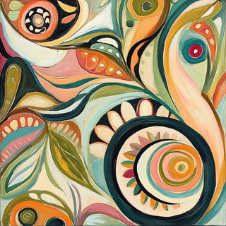 Contourpress style, Midjourney V6.1: creative pattern composition