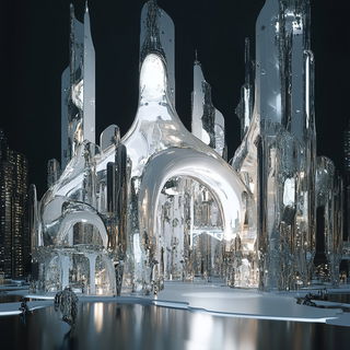 Cloudsong Buffa style, Midjourney V6.1: megacity with futuristic bioarchitecture