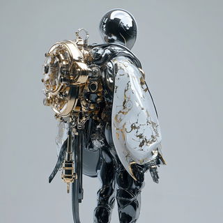 Cloudsong Buffa style, Midjourney V6.1: concept art character design of retropunk steam knight