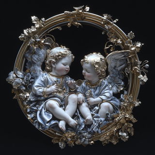 Cloudsong Buffa style, Midjourney V6.1: classical 18th-century oil painting