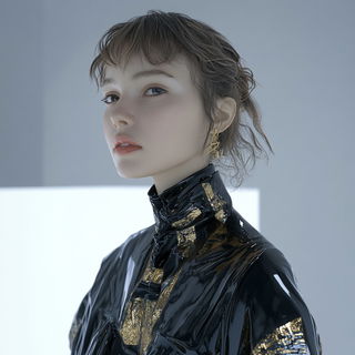 Cloudsong Buffa style, Midjourney V6.1: photographic portrait of female protagonist