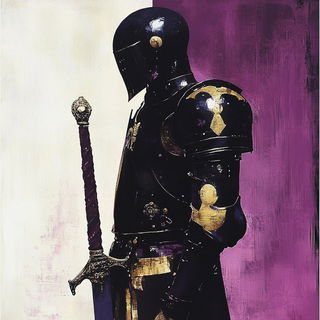 Midway Magenta style, Midjourney V6.1: concept art character design of retropunk steam knight