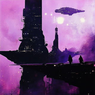 Midway Magenta style, Midjourney V6.1: cinematic shot from sci-fi movie