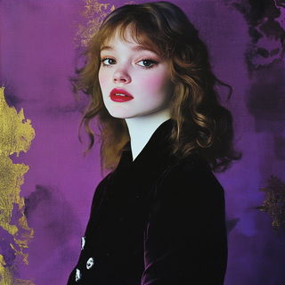Midway Magenta style, Midjourney V6.1: photographic portrait of female protagonist