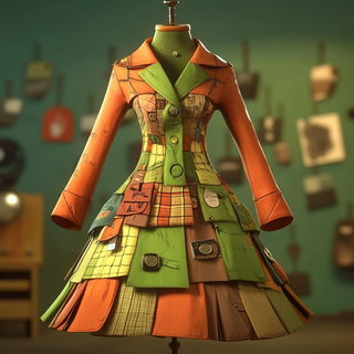 Refracture style, Midjourney V6.1: haute-couture fashion outfit