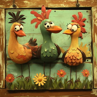 Refracture style, Midjourney V6.1: traditional folk art